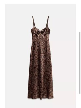 Leopard Satin Slip Dress - BNWOT XS